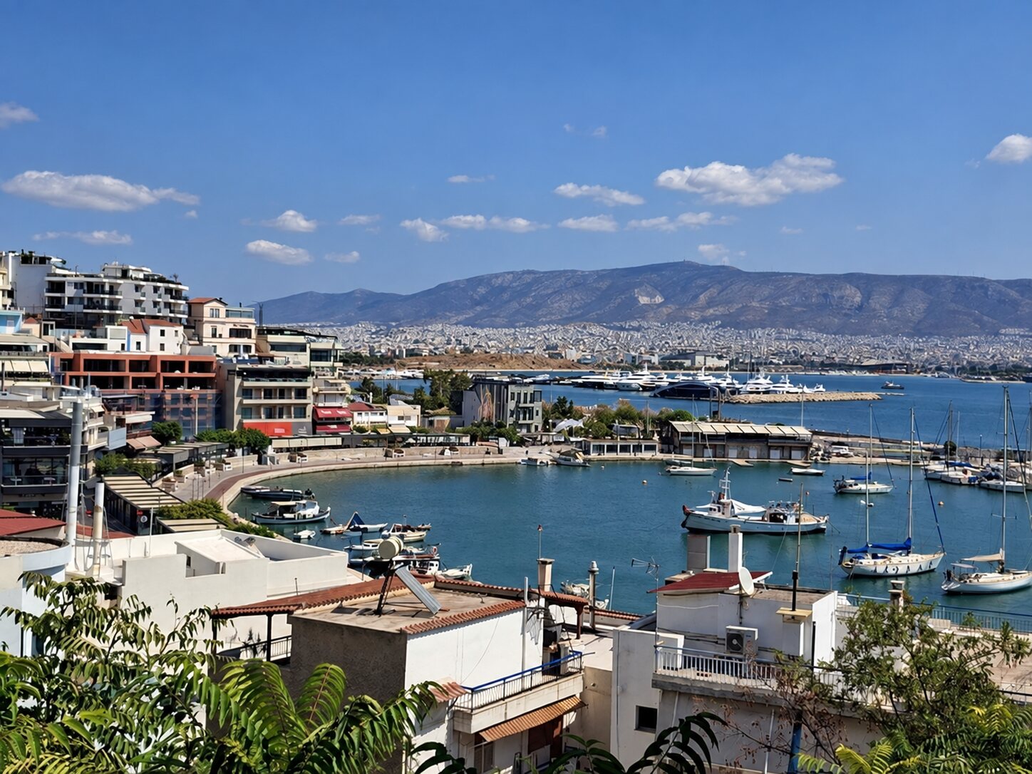 Marina and sea from above